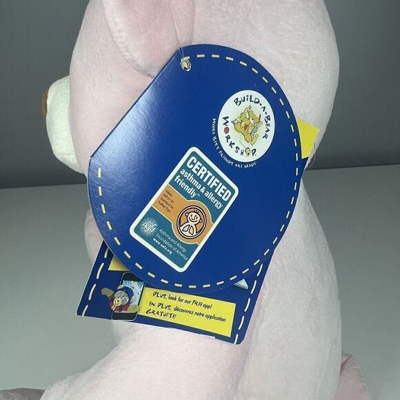 Rare NWT Build-A-Bear Pink & White Hug A Cub Asthma and Allergy Friendly Plush - Picture 6 of 9